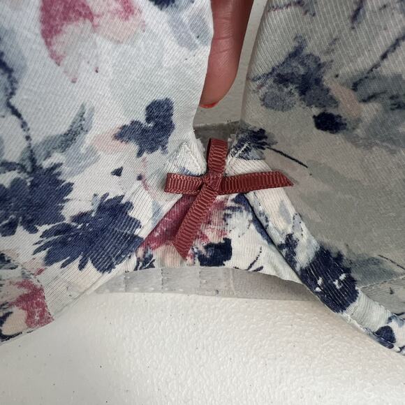 Cacique 44DD Bra Boost Plunge Underwire Floral Lace Cotton Full Figure Coverage - Picture 4 of 15